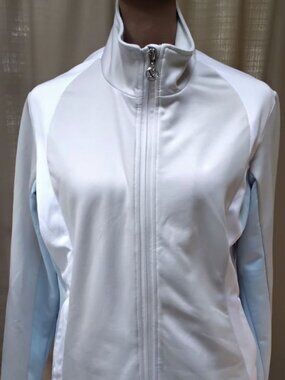 Daily Sport Wear Active Golf Wear Jacket White/Gray & Blue Size Medium